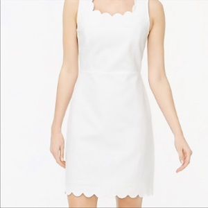 JCrew scalloped white dress